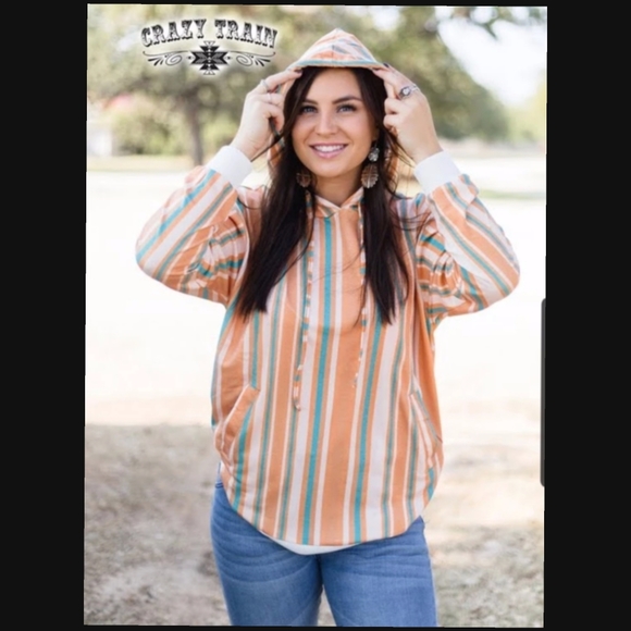 Mustard Stripe Hoodie - Picture 2 of 4